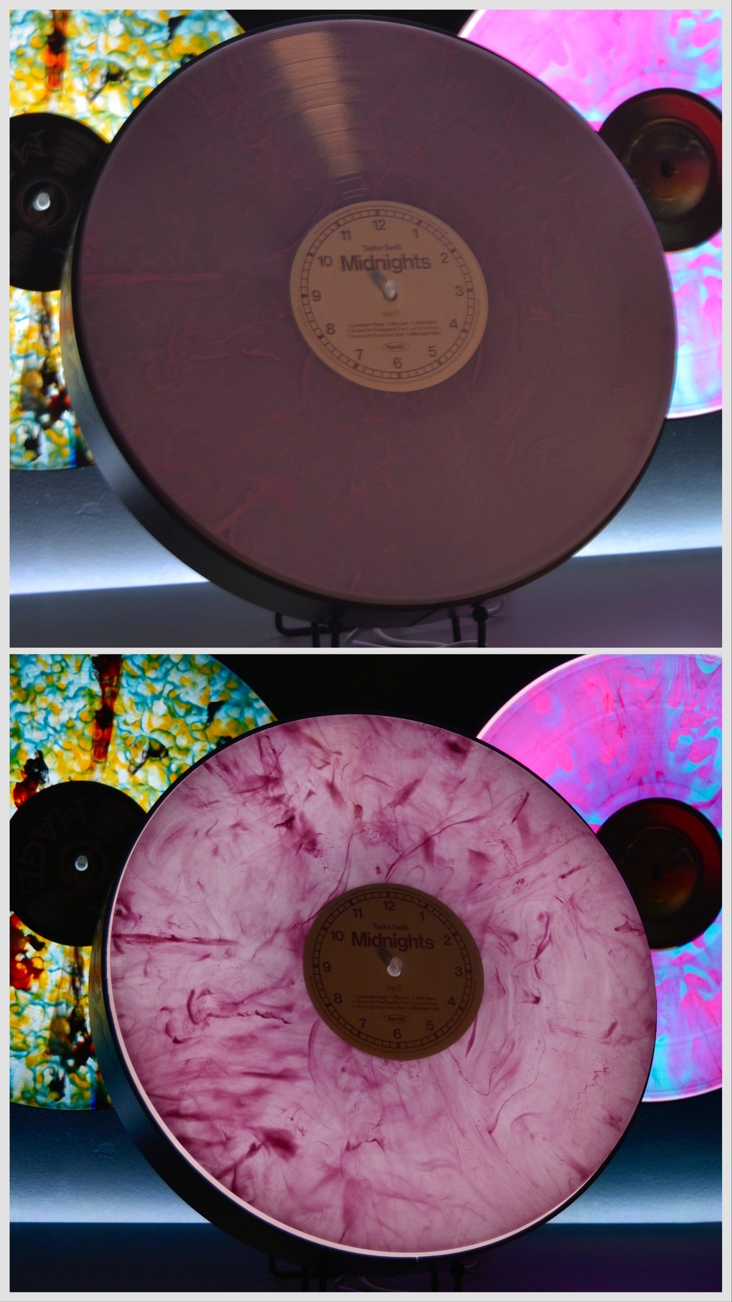 Sparq- LED Vinyl Record Circular Lamp Display with colored light and music reactive modes - Vylümi 